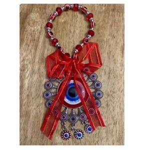 🆕Red Evil Eye Hanger Amulet Beaded Eye Charm 🆕